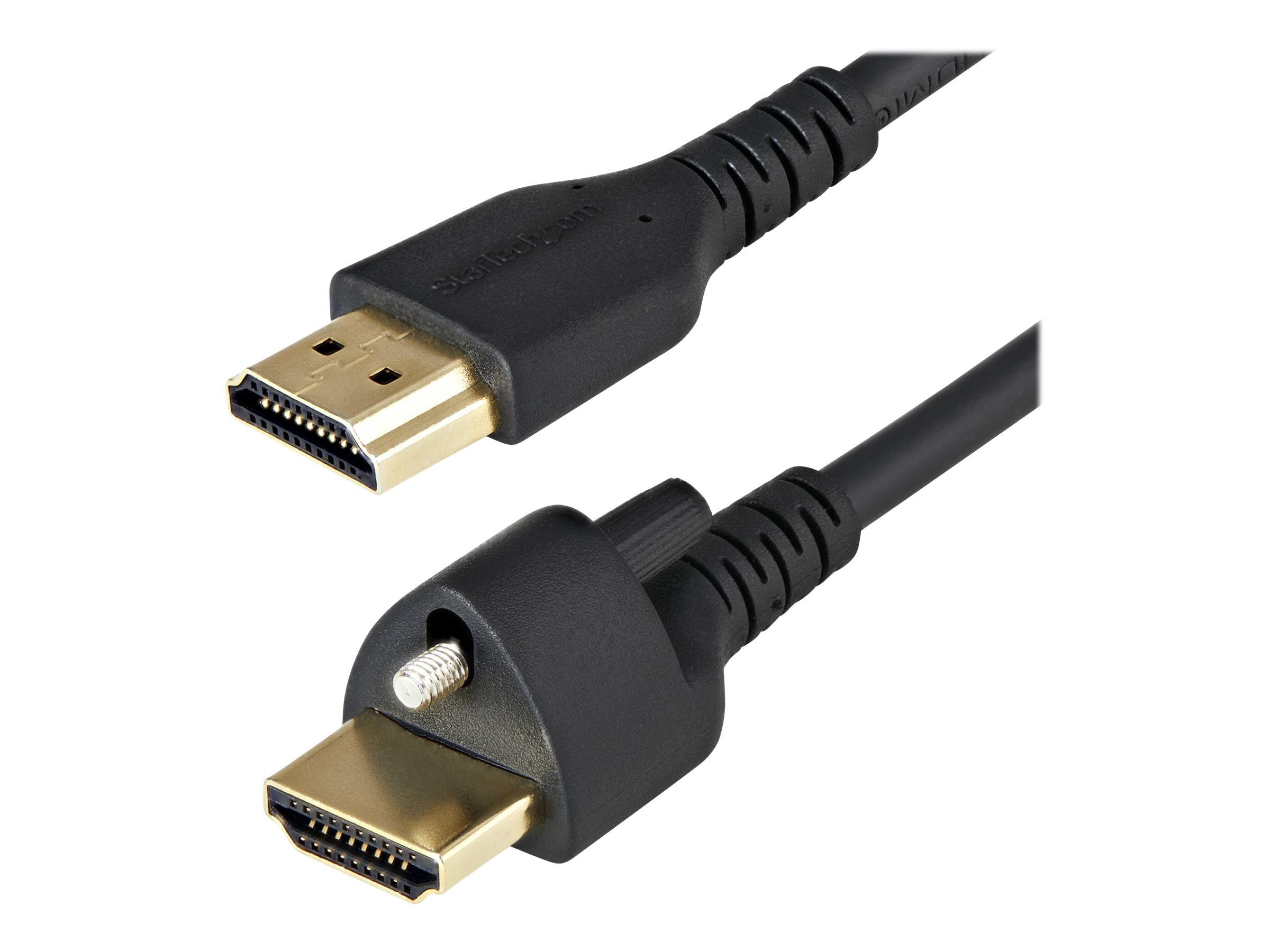 STARTECH.COM 1m HDMI Cable with Locking Screw - 4K 60Hz HDR - High Speed HDMI 2.0 Monitor Cable with Ethernet - M/M