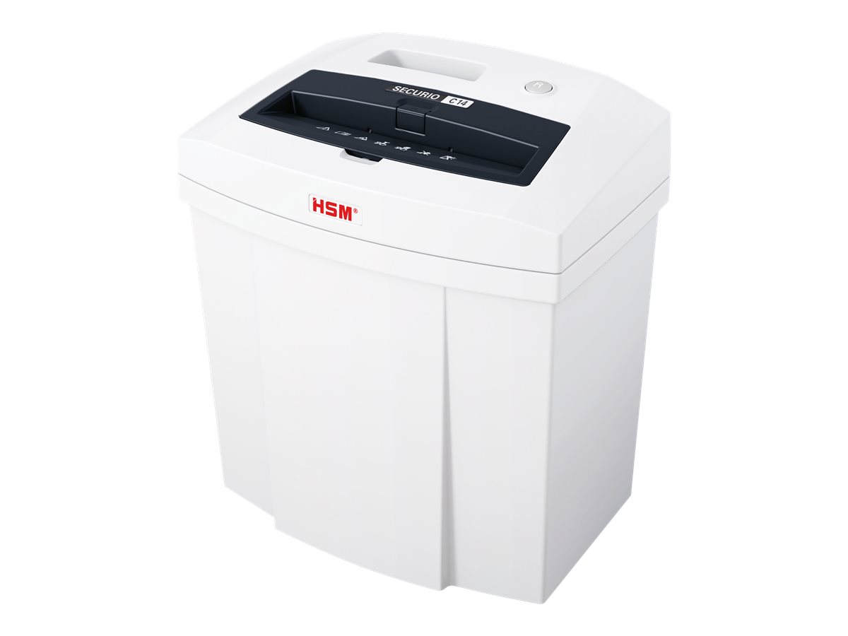 HSM SECURIO C14 Aktenvernichter mit Streifenschnitt P-2, 3,9 mm, bis 12 Blatt, weiss HSM SECURIO C14 Aktenvernichter mit Streifenschnitt P-2, 3,9 mm, bis 12 Blatt, weiss
