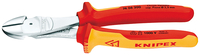 Knipex Kraftseitenschneider chrom isol. 180mm VDE 1000V Knipex Kraftseitenschneider chrom isol. 180mm VDE 1000V