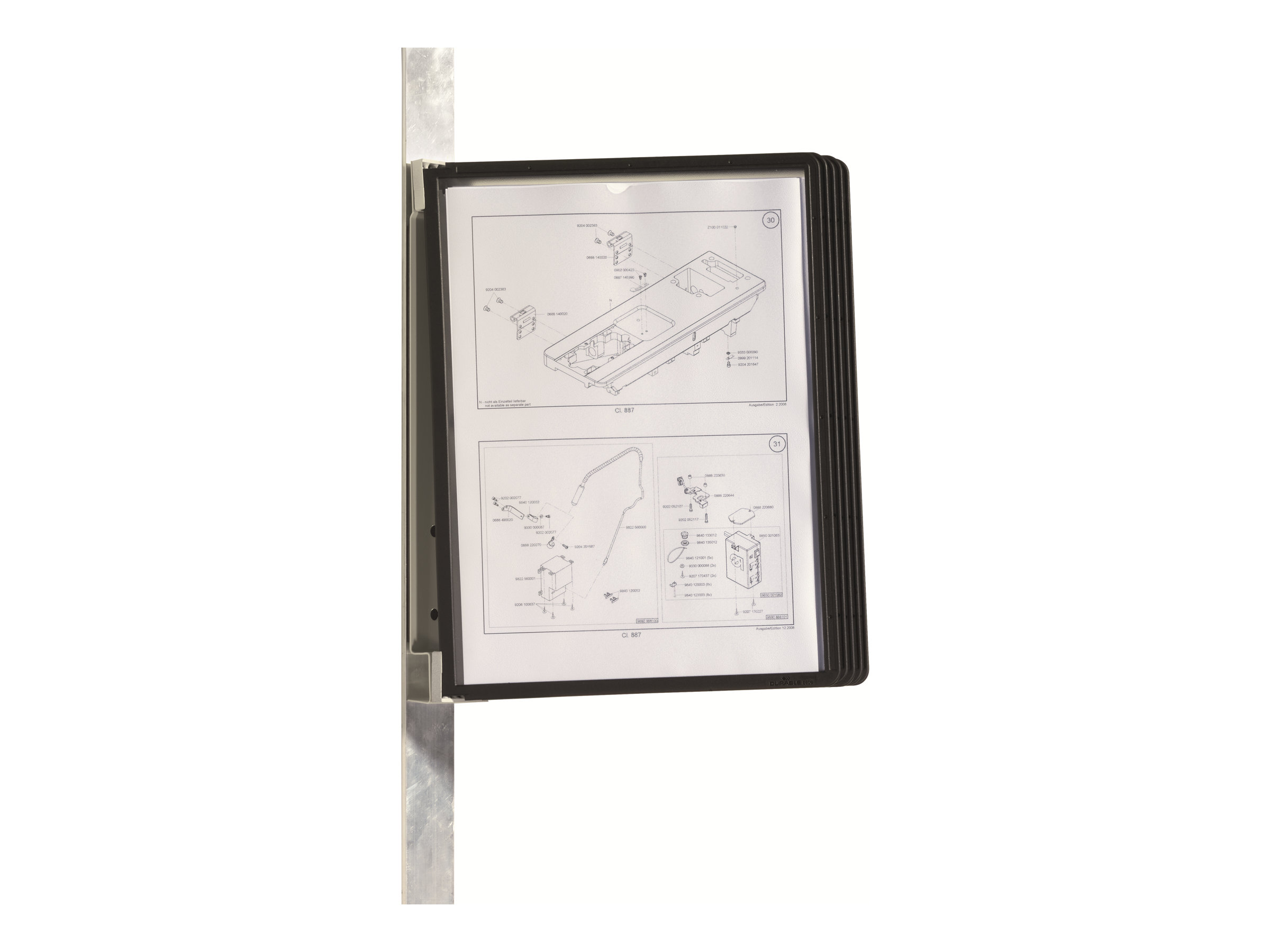 DURABLE Wand-Sichttafelsystem VARIO® MAGNET WALL 591401 DIN A4 schwarz mit 5 St. Sichttafeln
