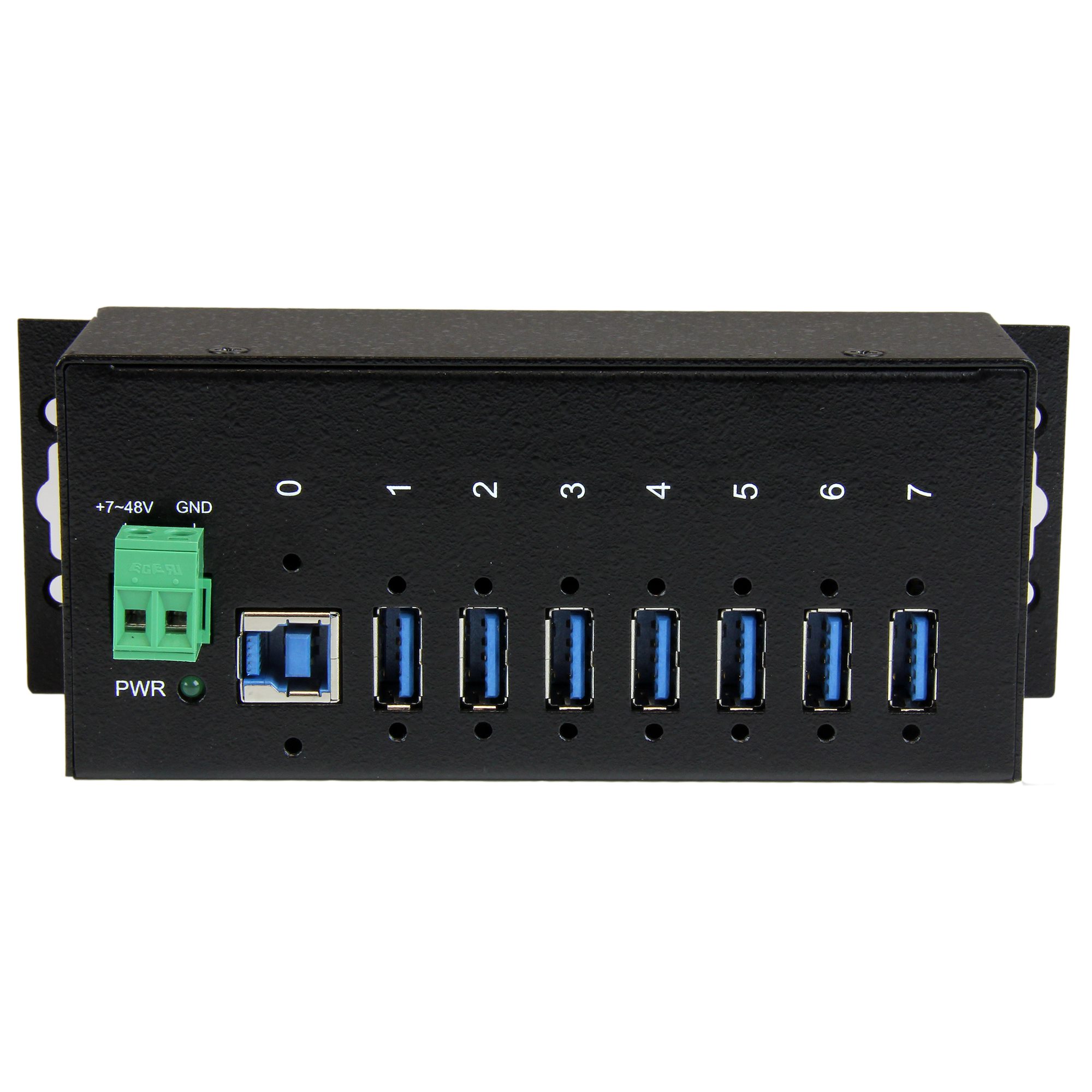 STARTECHCOM 7 Port rugged mountable industrial USB 30 hub with surge Protector