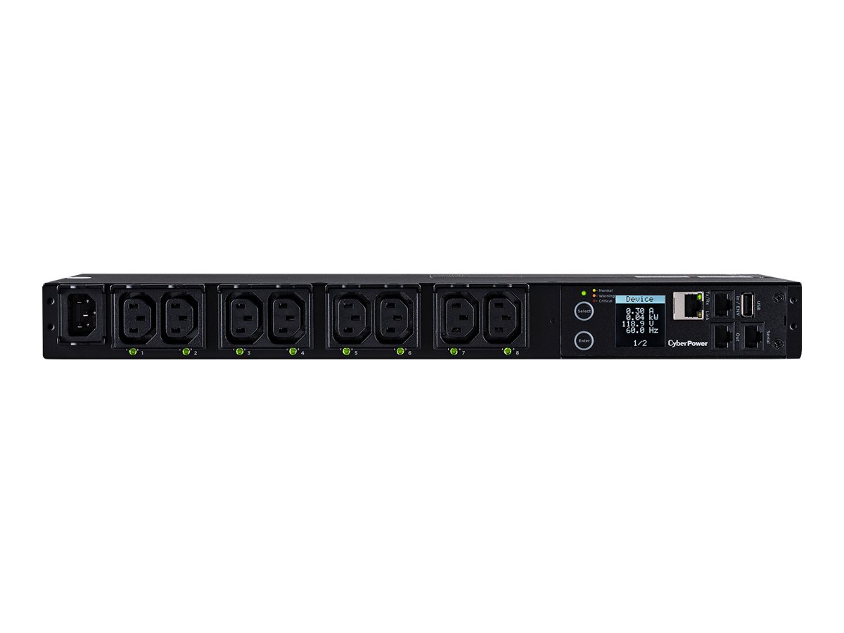 CYBERPOWER Swiched PDU41004230V/15A 1U 8x IEC-320 Ausgang Netzwerkanschluss PowerPanel Center Software