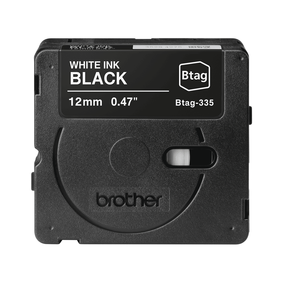 Brother BTAG-335 Schriftband Weiß auf Schwarz 1,2 cm × 4 m