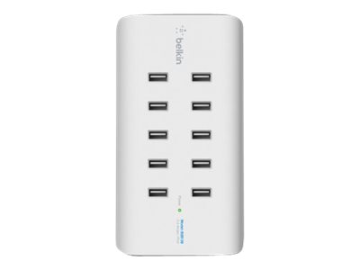 10-Port USB-Ladestation,120W, 2,4A pro Port, Weiß