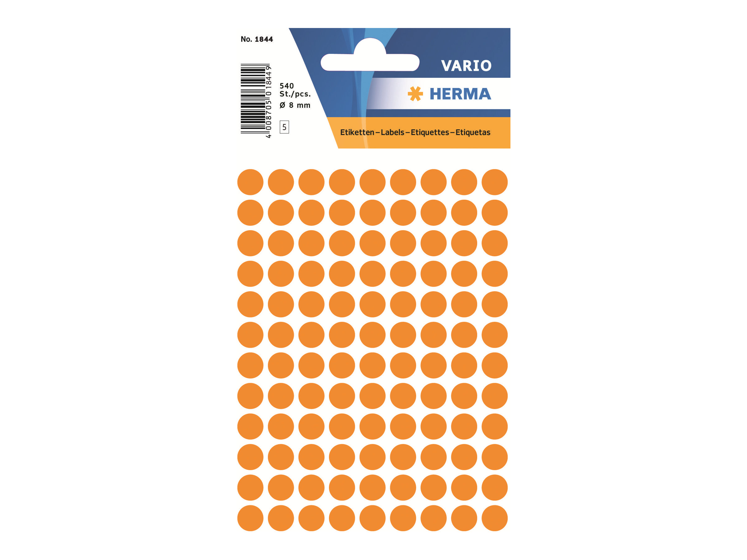 HERMA Klebepunkte 1844 leuchtorange Ø 8,0 mm, 540 St. HERMA Klebepunkte 1844 leuchtorange Ø 8,0 mm, 540 St.