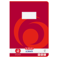 herlitz Schulheft xbook Lineatur 40 kariert DIN A4 Rand rundum, 16 Blatt, 1 St