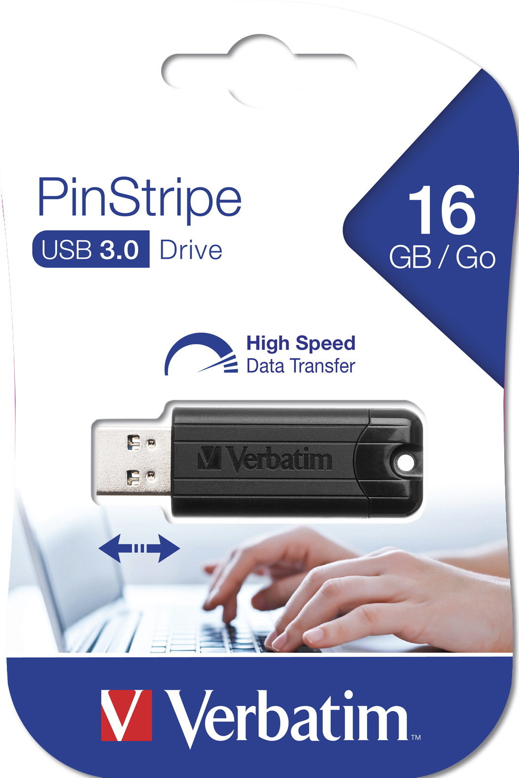 VERBATIM PINSTRIPE USB STICK 16GB