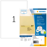 80 HERMA Folienetiketten transparent 210,0 x 297,0 mm 80 HERMA Folienetiketten transparent 210,0 x 297,0 mm