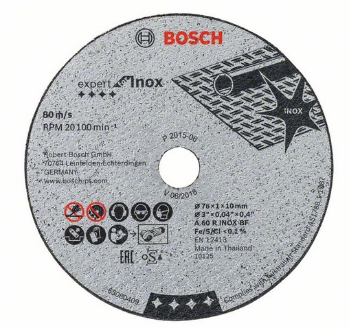 Bosch Trennscheibe 76x1x10mm Expert für Inox 5 Stück Bosch Trennscheibe 76x1x10mm Expert für Inox 5 Stück