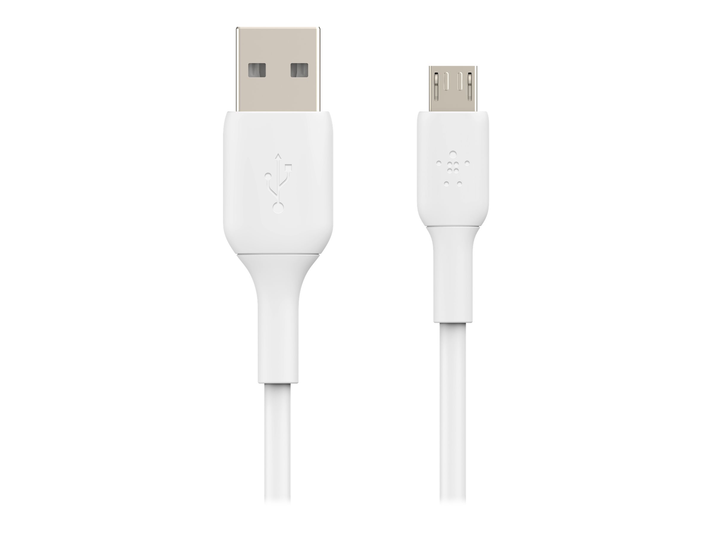 Micro-USB/USB-A Kabel PVC, 1m, weiß