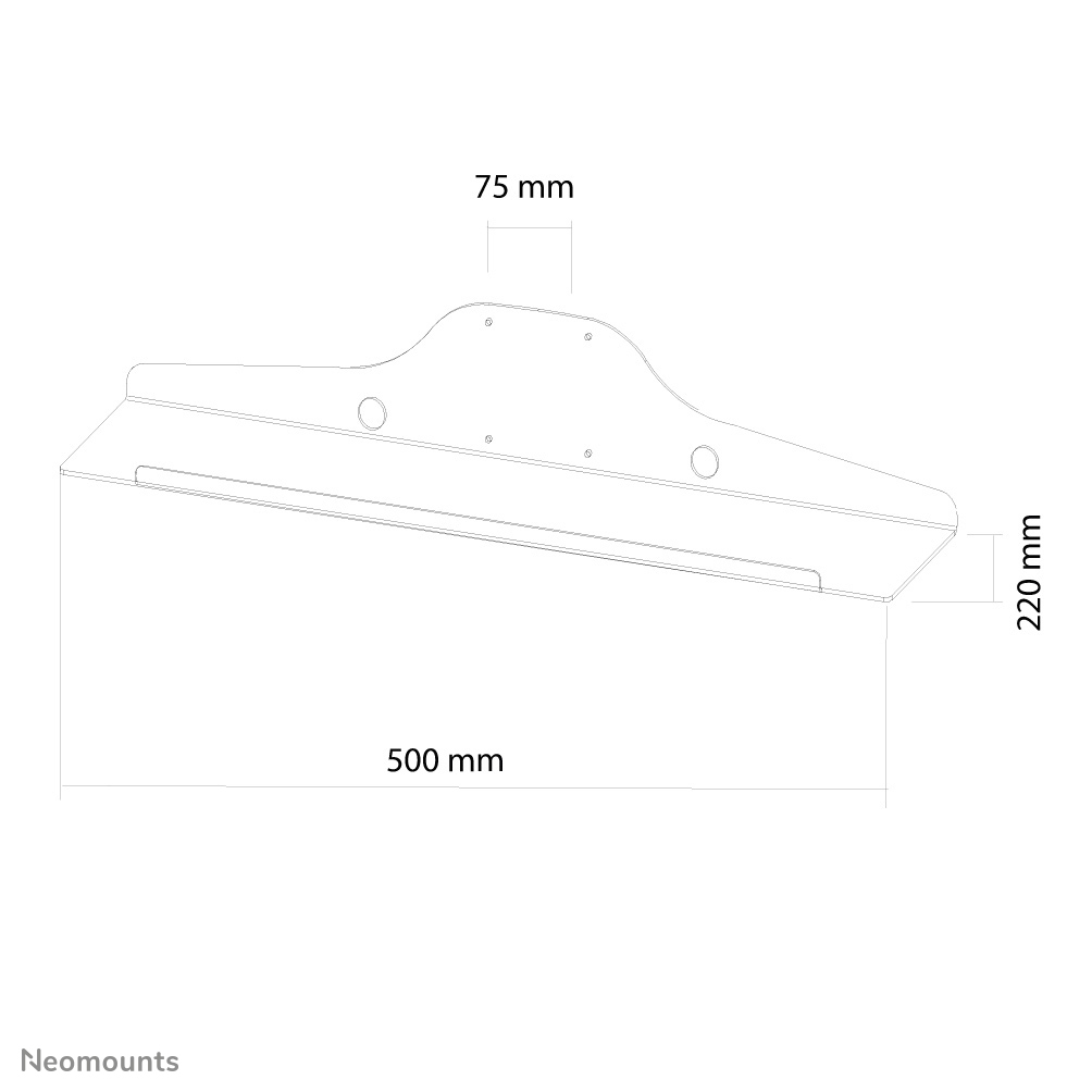 NEOMOUNTS KEYB-V050 Mount KEYBORARD/MOUSE HOLDER VESA 75x75mm 10kg Tiefe:23cm Breite:50cm silber