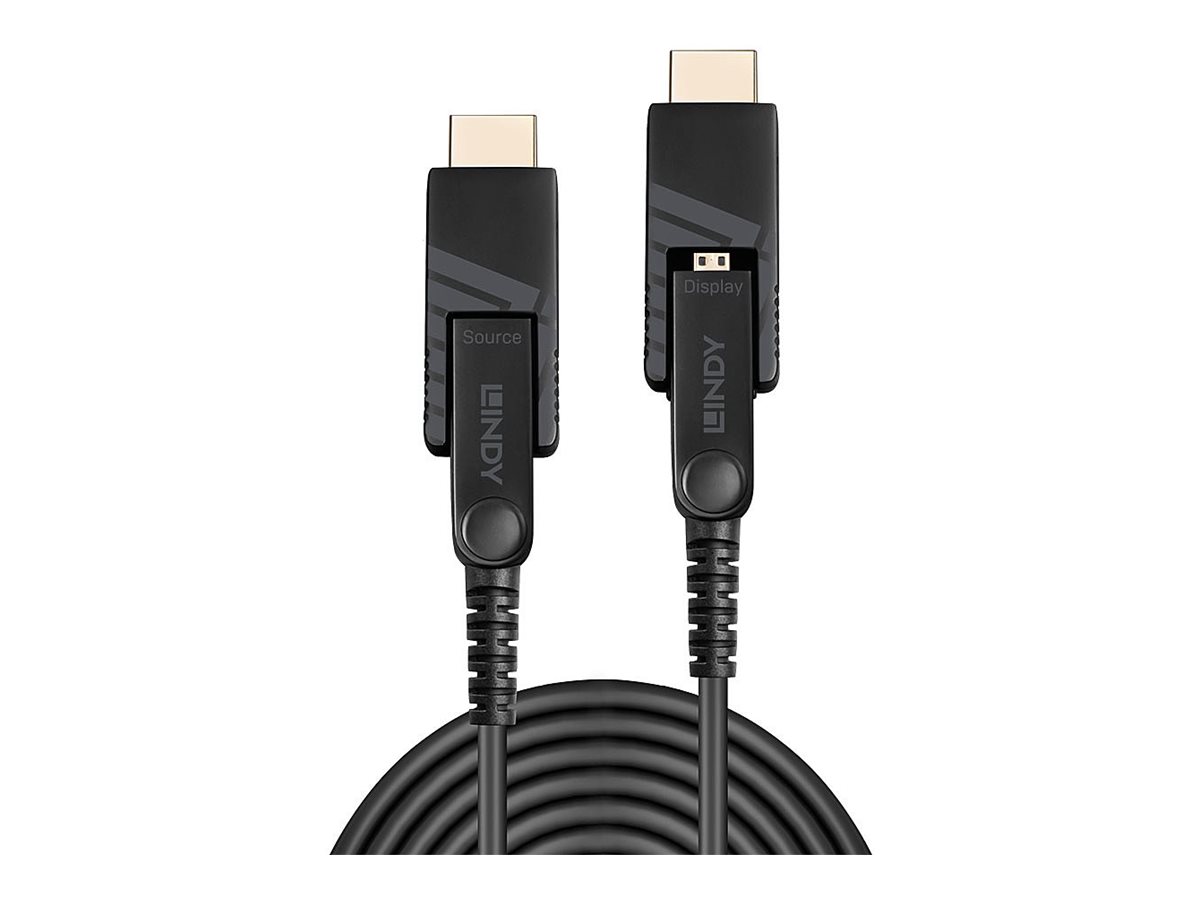 LINDY 10m Fibre Optic Hybrid Micro-HDMI 18G Cable with Detachable HDMI & DVI Connectors LINDY 10m Fibre Optic Hybrid Micro-HDMI 18G Cable with Detachable HDMI & DVI Connectors