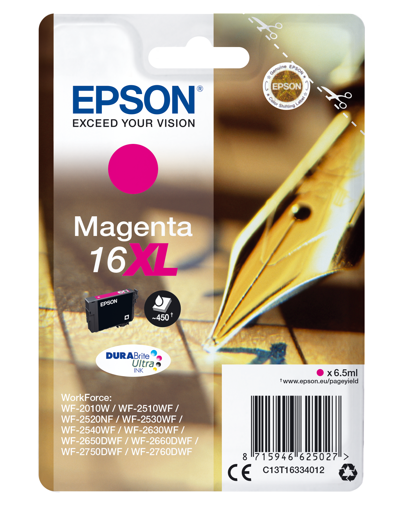 C13T16334012 EPSON WF Tinte magenta HC