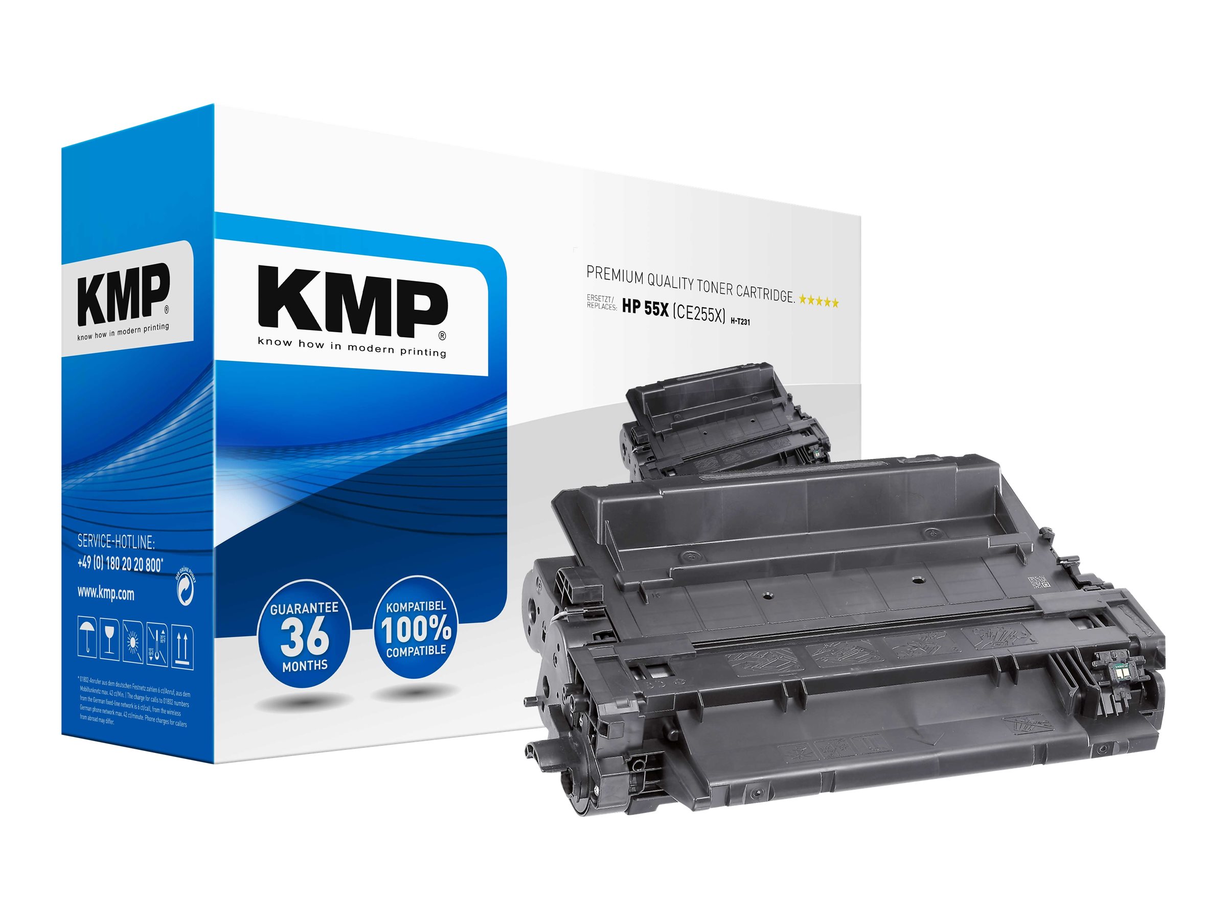 KMP HT231 schwarz Toner kompatibel zu HP 55X CE255X