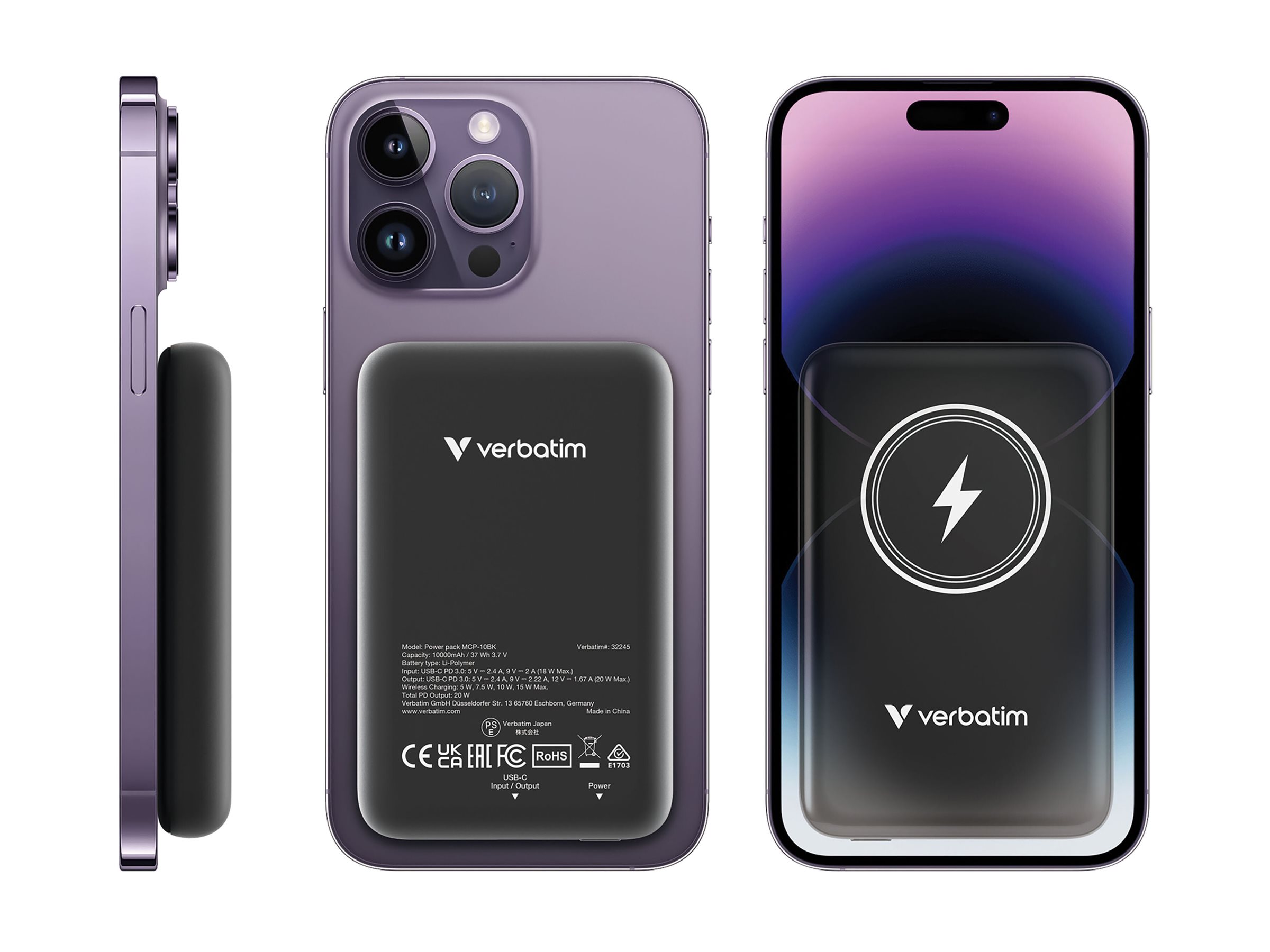Verbatim Charge ?n? Go Magnetic Powerbank 10000 mAh schwarz