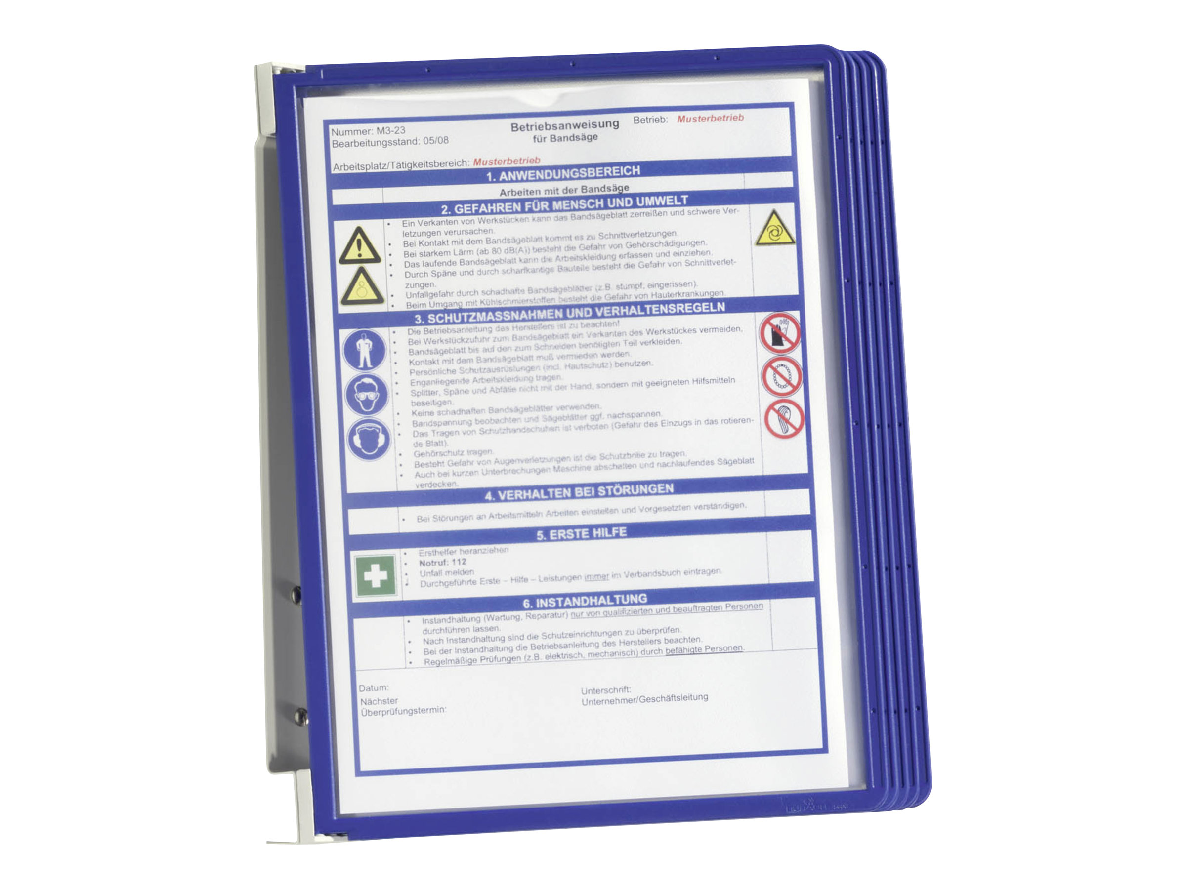 DURABLE Wand-Sichttafelsystem VARIO® WALL 555107 DIN A4 blau mit 5 St. Sichttafeln DURABLE Wand-Sichttafelsystem VARIO® WALL 555107 DIN A4 blau mit 5 St. Sichttafeln