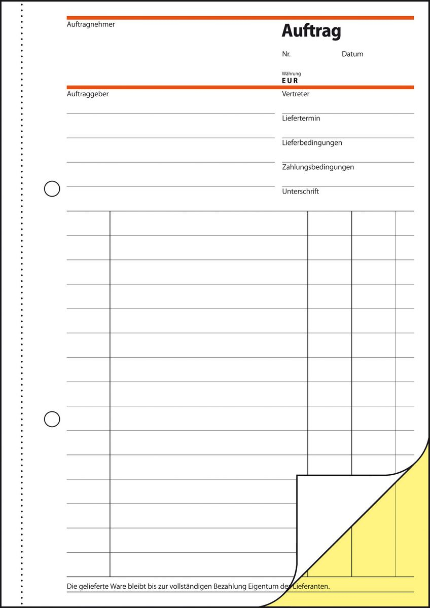 SIGEL Auftrag Formularbuch SD001