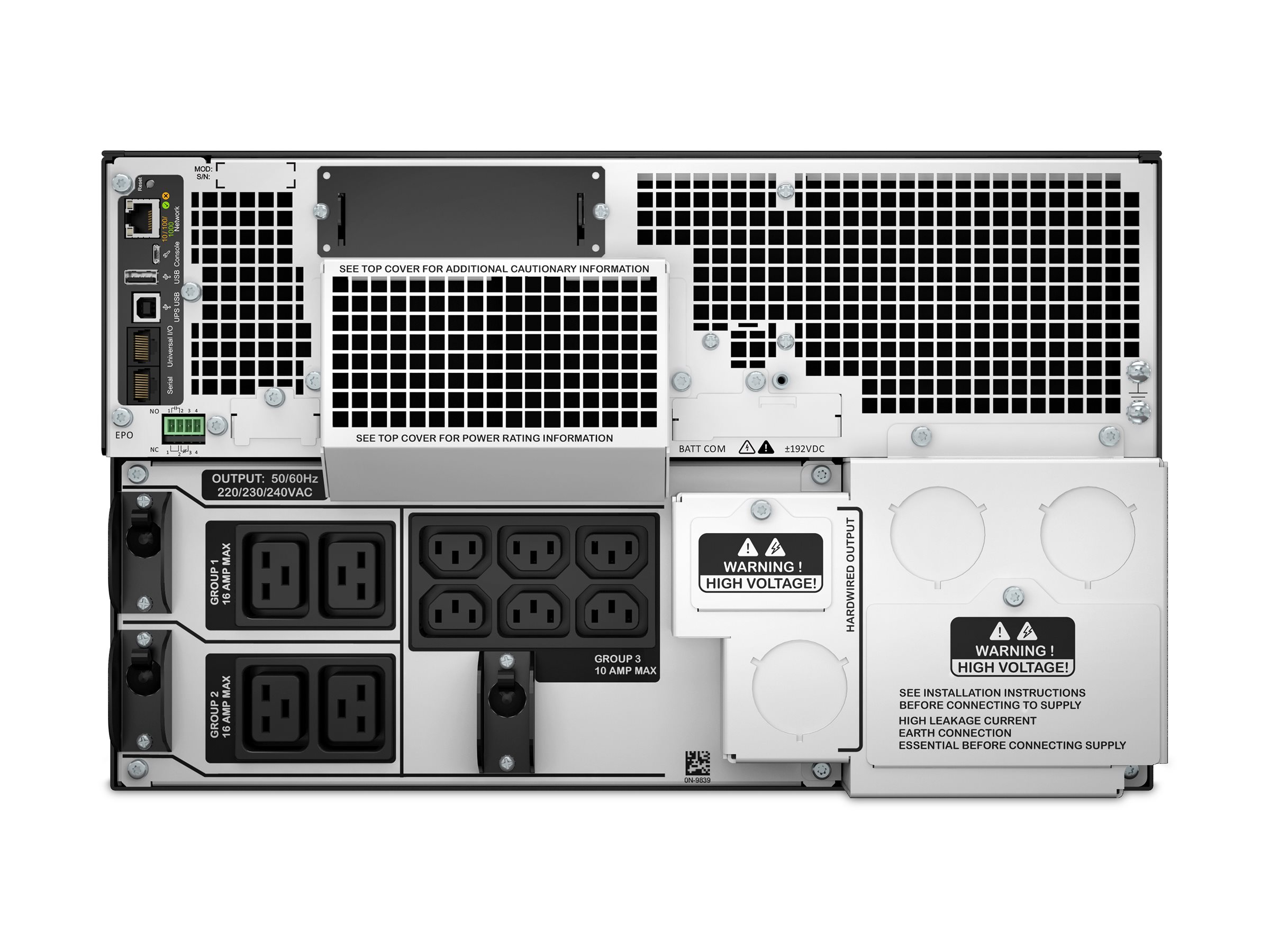 APC Smart-UPS SRT 10000VA RM 230V RJ45 SmartSlot USB 4min Runtime 10000W