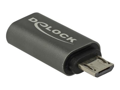 Delock Adapter USB 2.0 Micro-B Stecker zu USB Type-C 2.0 Buchse anthrazit Delock Adapter USB 2.0 Micro-B Stecker zu USB Type-C 2.0 Buchse anthrazit
