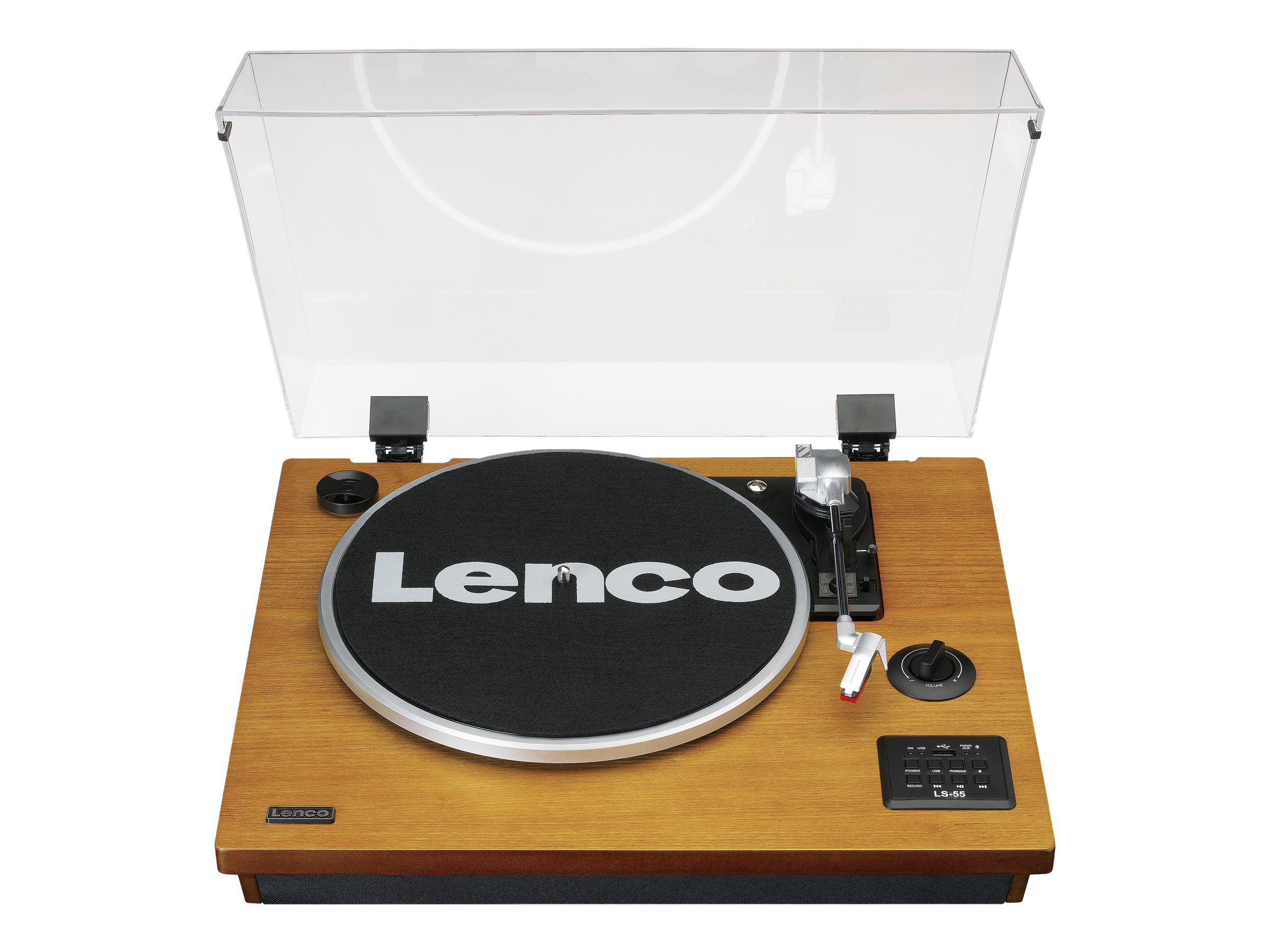 LENCO LS55WA Plattenspieler BT USB MP3 Lautsprecher, Holz