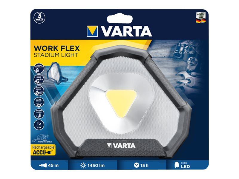 VARTA Work Flex Stadium Light Akku-LED-Baustrahler schwarz 12 W VARTA Work Flex Stadium Light Akku-LED-Baustrahler schwarz 12 W