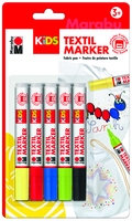 Marabu KiDS Textilmarker farbsortiert 3,0 mm, 5 St. Marabu KiDS Textilmarker farbsortiert 3,0 mm, 5 St.