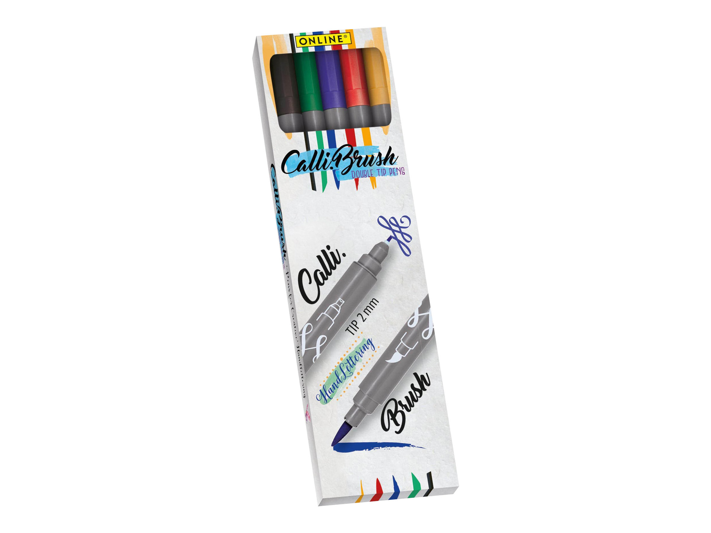 ONLINE® Calli.Brush Double Classic Brush-Pens farbsortiert, 5 St. ONLINE® Calli.Brush Double Classic Brush-Pens farbsortiert, 5 St.