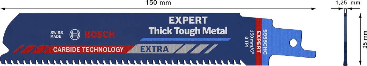 10 BOSCH EXPERT Thick Tough Metal S 955 CHC Saebelsaegeblaetter