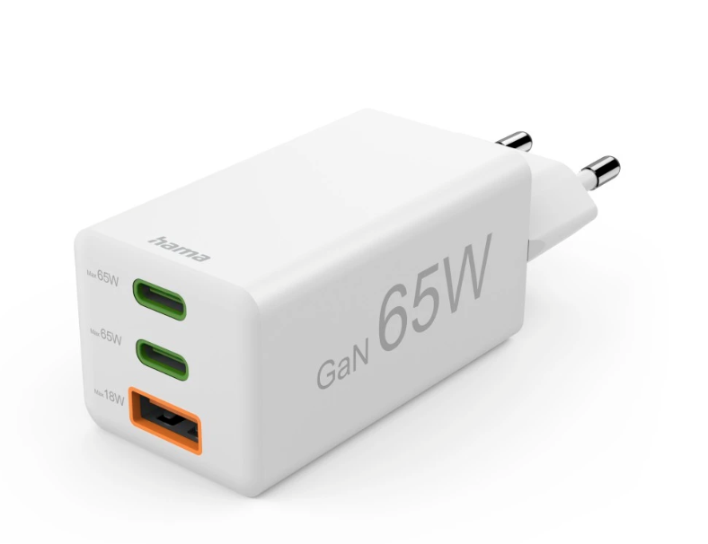 Hama USB Schnellladegerät 3 Ports, 2x USBC, 1x USBA 65 W, Ws