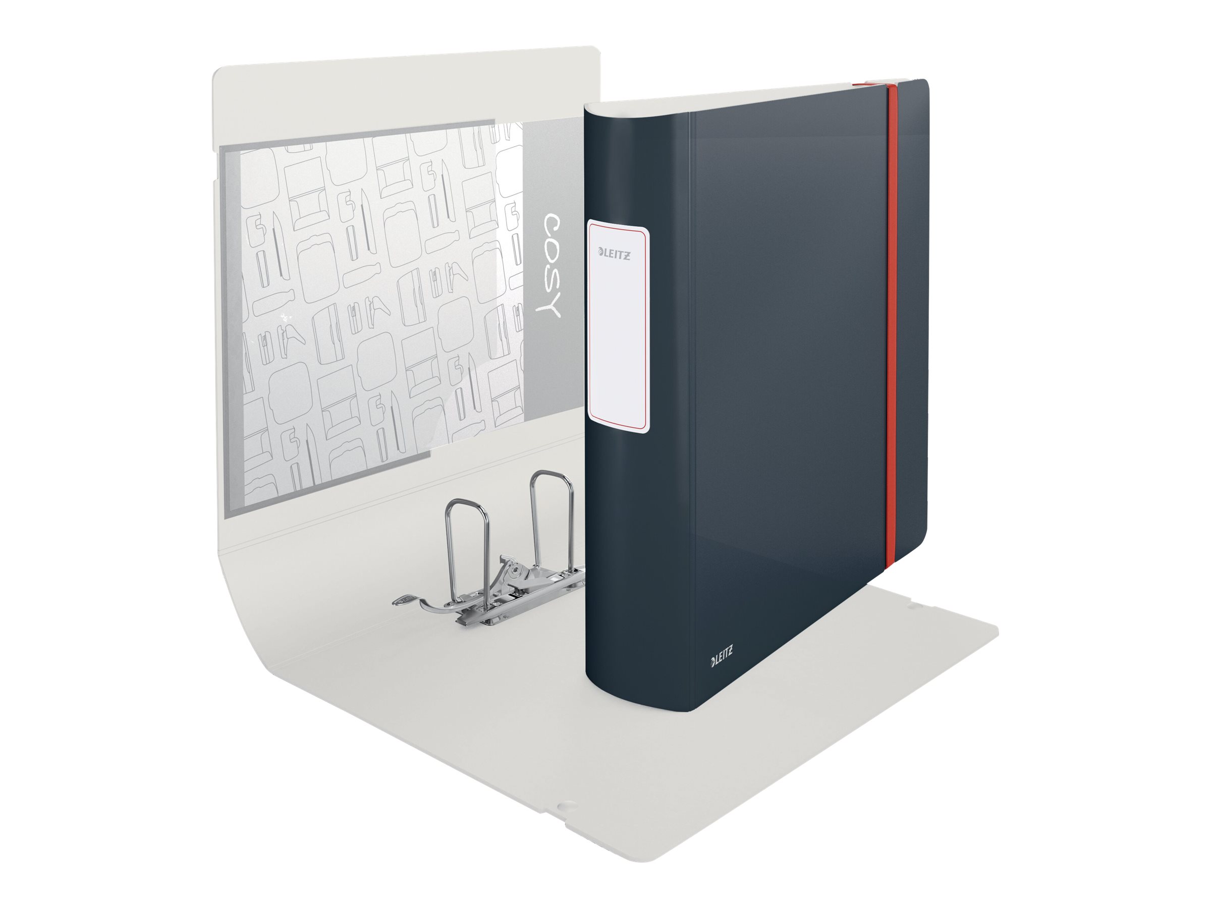 LEITZ Active Cosy Ordner samtgrau stabile Pappe 8,2 cm DIN A4