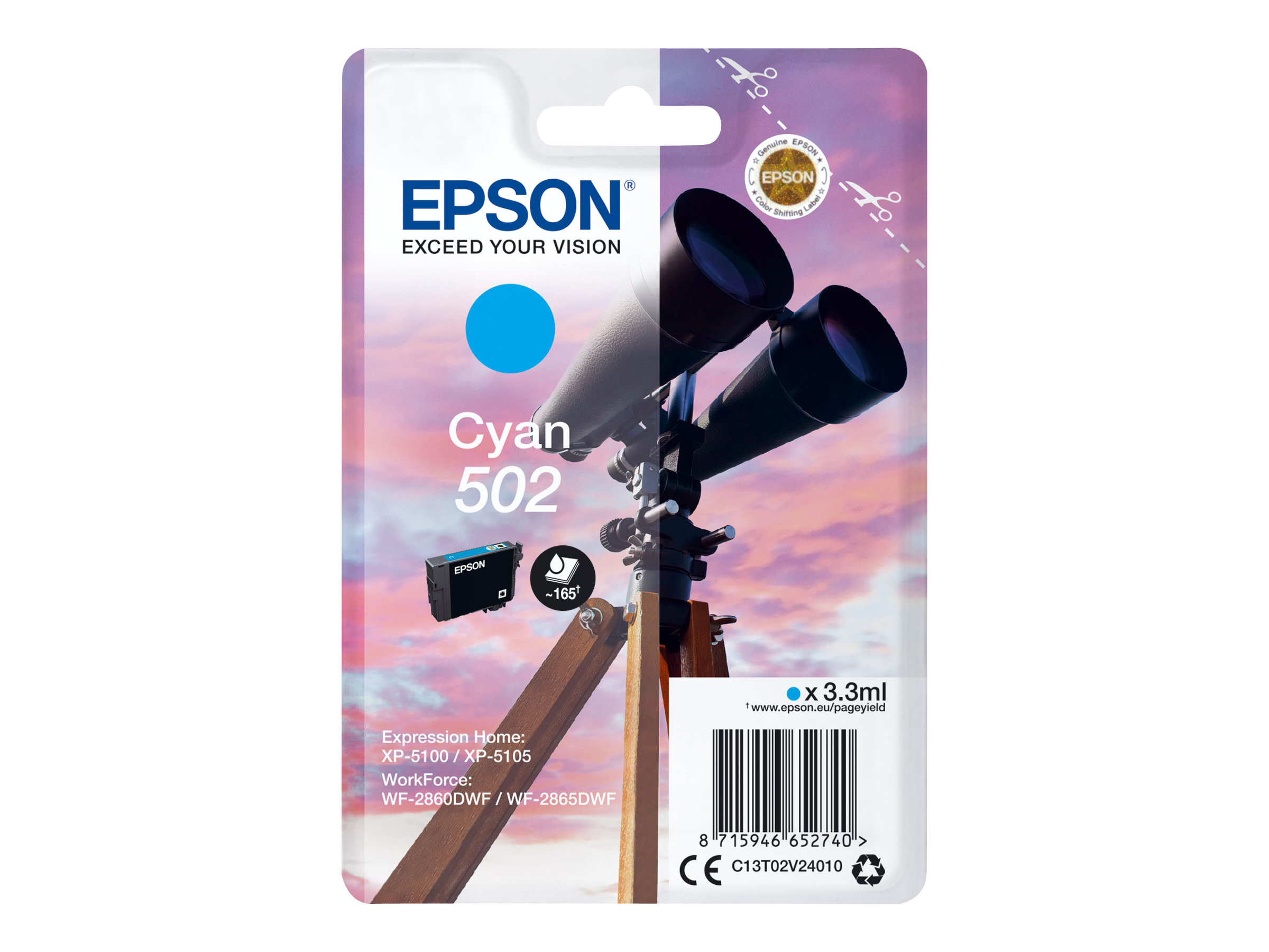 C13T02V24010 EPSON XP Tinte cyan ST 165 C13T02V24010 EPSON XP Tinte cyan ST 165