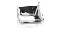 WEDO Schreibtisch-Organizer Acryl Exklusiv glasklar/schwarz Acryl 4 FÃ¤cher 16,4 x 9,7 x 8,9 cm