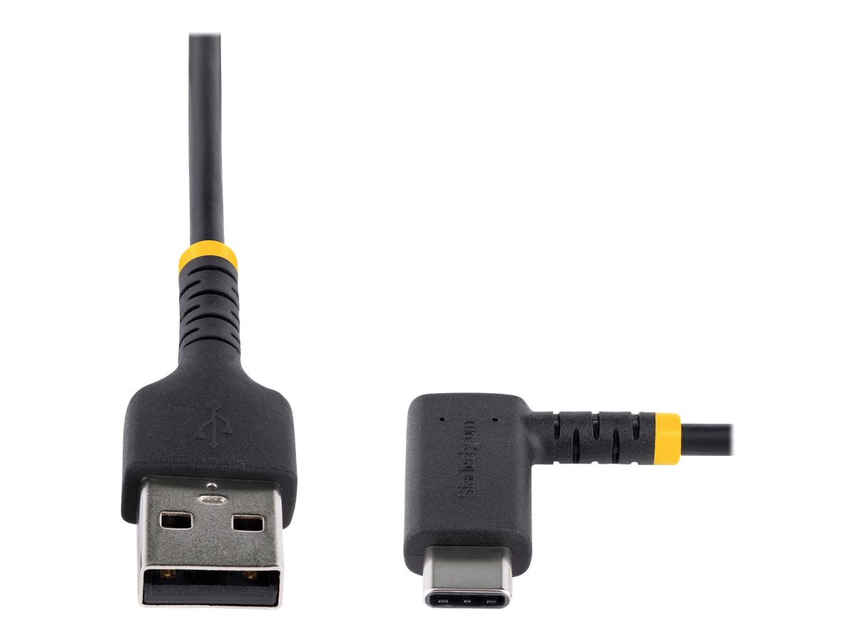 STARTECH.COM 3ft 1cm USB A to C Charging Cable Right Angle Heavy Duty Fast Charge USB-C Cable Durable and Rugged Aramid Fiber 3A