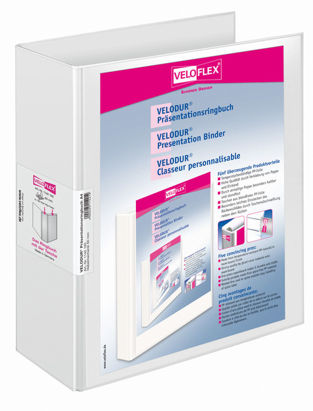 VELOFLEX VELODUR® Praesentationsordner weiss Kunststoff 8,5 cm DIN A4 VELOFLEX VELODUR® Praesentationsordner weiss Kunststoff 8,5 cm DIN A4