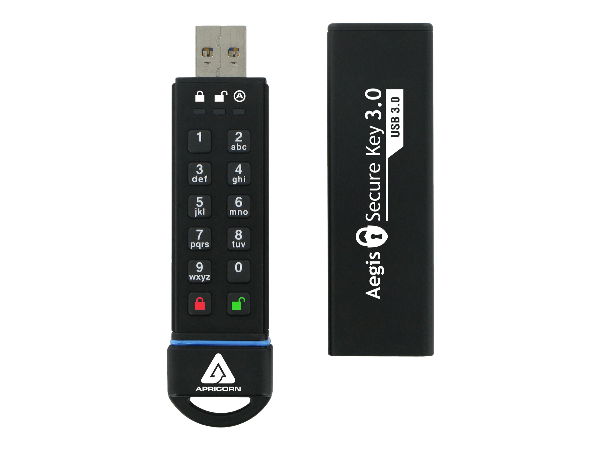 Apricorn Aegis Secure Key 3.0 - USB-Flash-Laufwerk - 30 GB