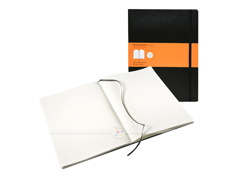 MOLESKINE Notizbuch Classic Collection flexibler Einband ca. DIN A4 liniert, schwarz Softcover 192 Seiten