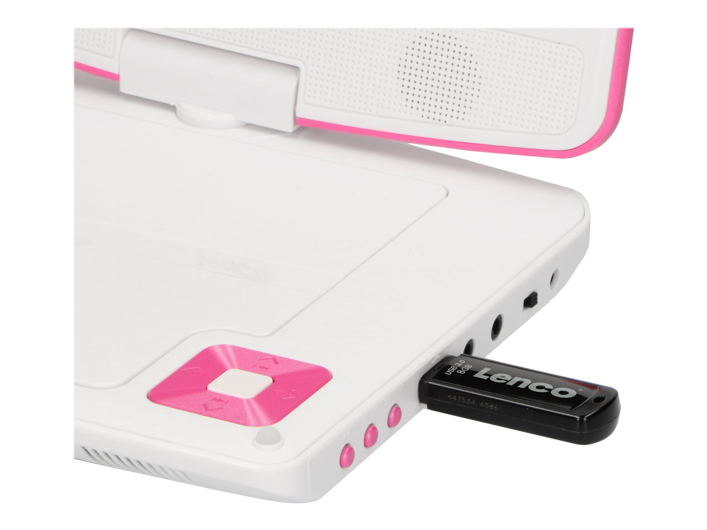 Lenco DVP-910 9 DVD-Player mit USB & KfZ-Halterung (Pink)