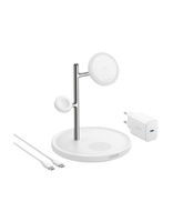 ANKER MagGo Magnetic Charging Stand 15W 3-in-1 Ladeständer fuer iPhone Apple Watch AirPods weiss