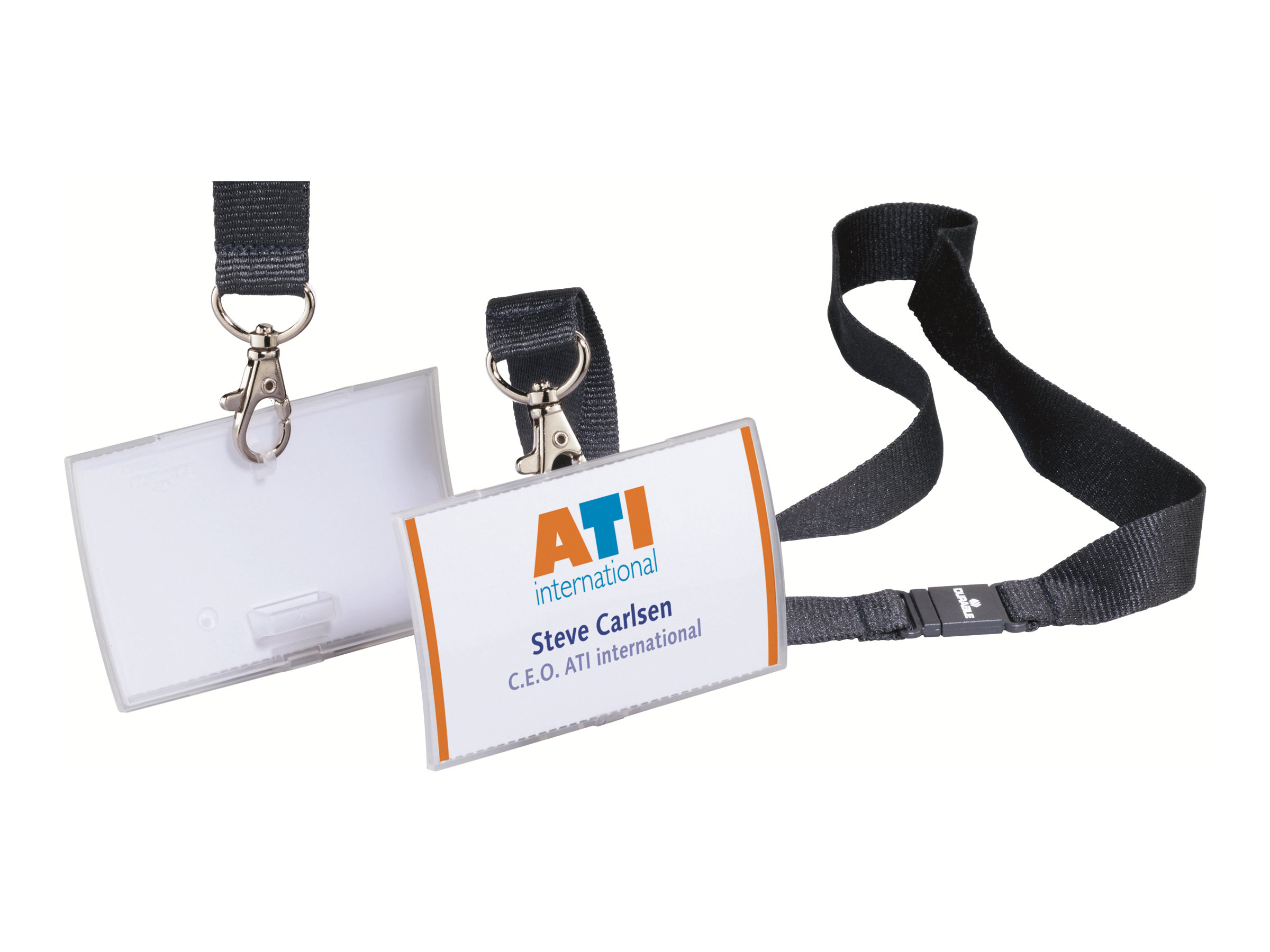 10 DURABLE Click Fold Namensschilder mit Textilband 9,0 x 5,4 cm 10 DURABLE Click Fold Namensschilder mit Textilband 9,0 x 5,4 cm