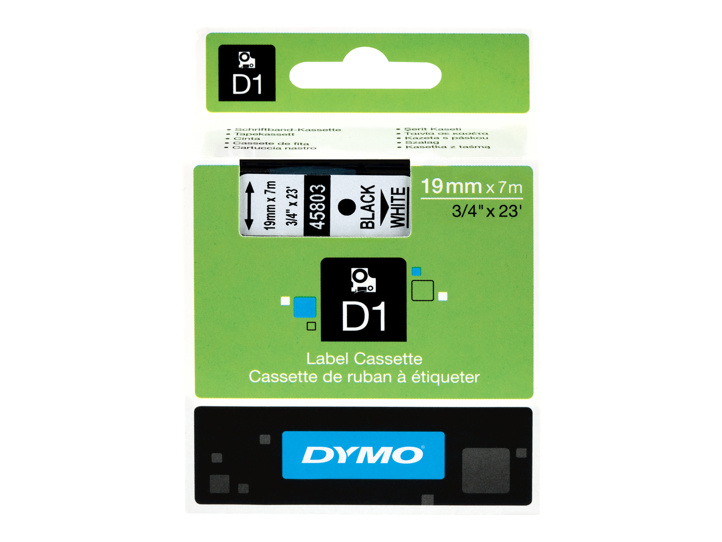 DYMO Schriftband D1 S0720830, 19 mm schwarz auf weià DYMO Schriftband D1 S0720830, 19 mm schwarz auf weiÃ