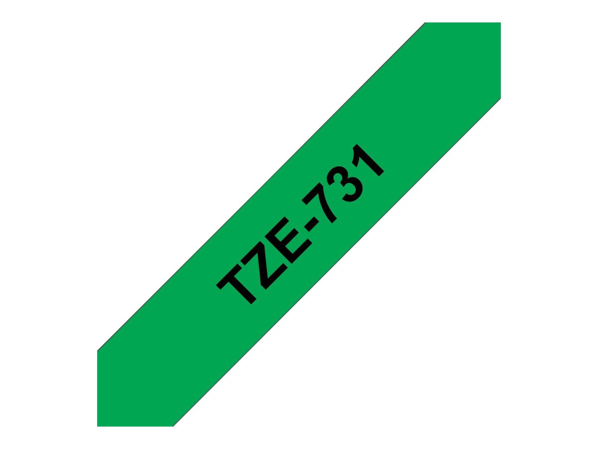 TZE731 BROTHER PT Schriftband 12mm gruen TZE731 BROTHER PT Schriftband 12mm gruen