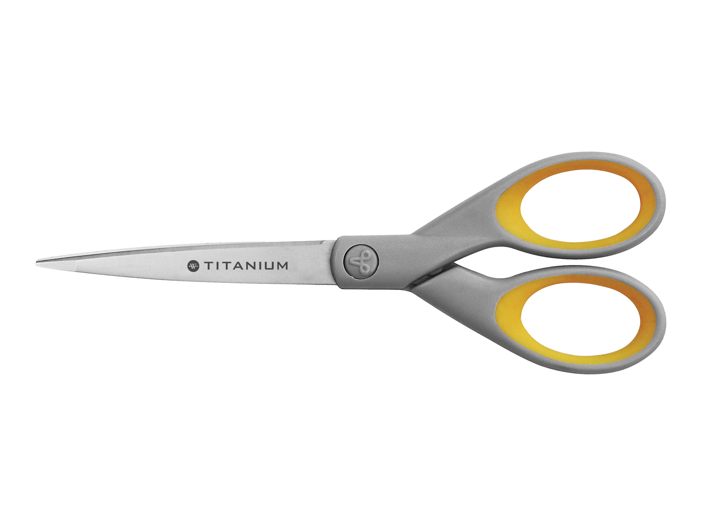 WESTCOTT Papierschere TITANIUM Super grau-gelb 18,0 cm