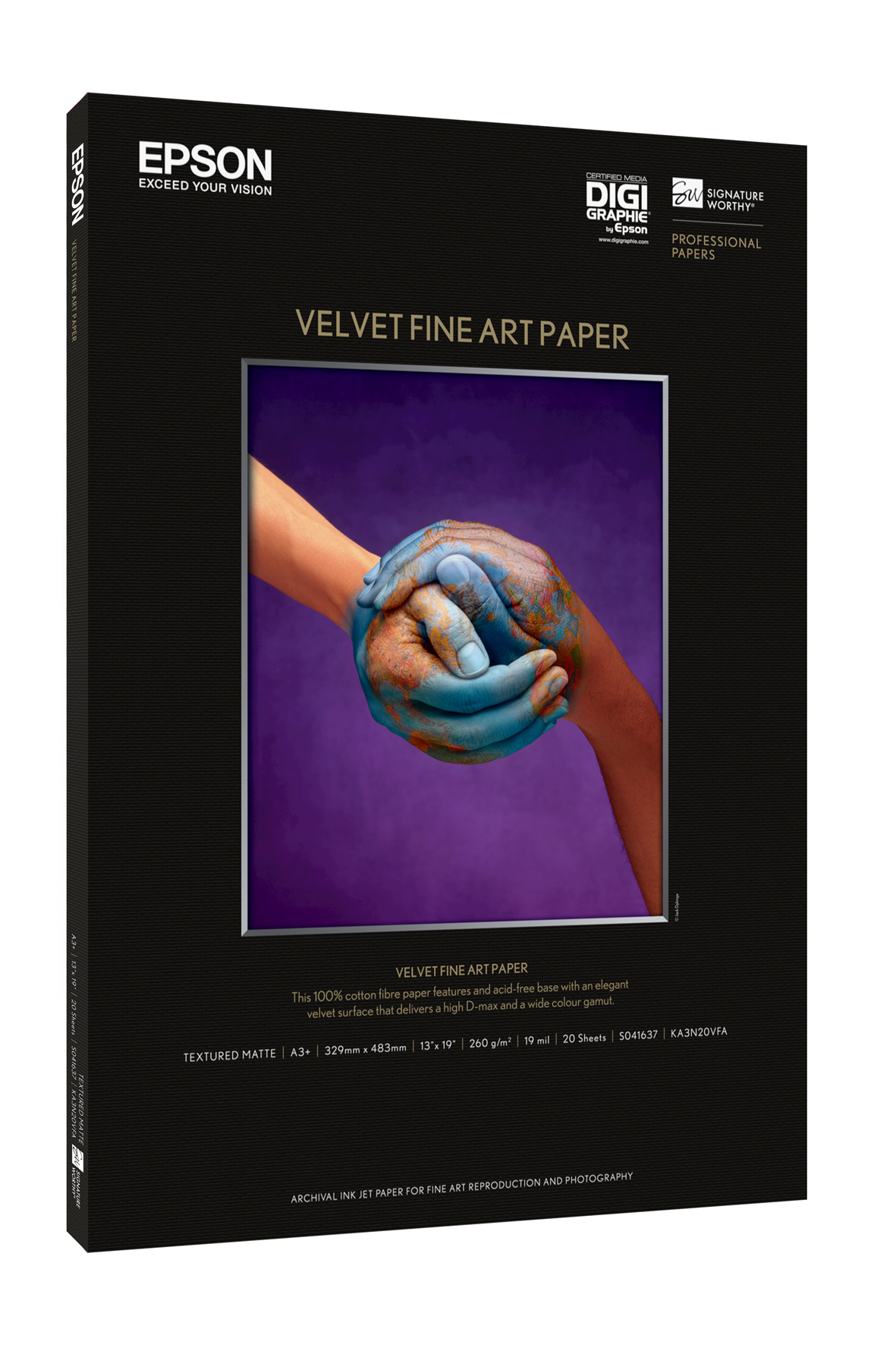 Epson Velvet Fine Art Paper A 3 20 Blatt, 260 g S 041637