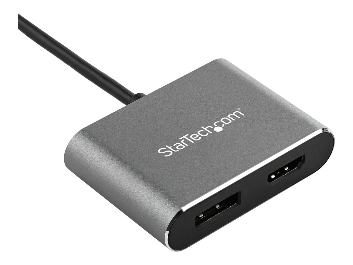 STARTECH.COM USB-C Multiport Adapter - HDMI od. DisplayPort - 4K 60Hz - 2-in-1 USB Typ C Display/Monitor Adapter fur HDMI od. DP