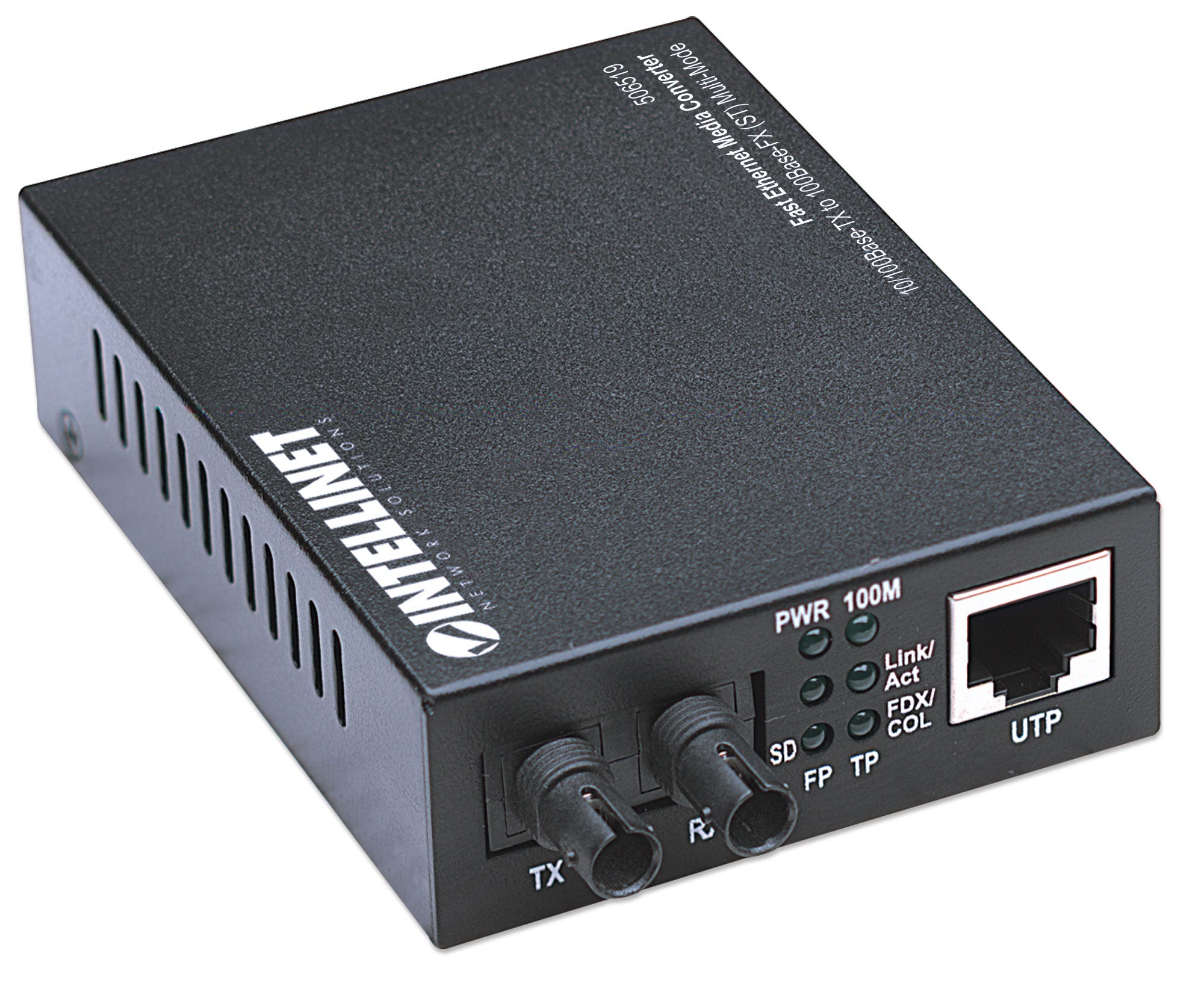 INTELLINET Fast Ethernet Medienkonverter 10100BaseTX auf 100BaseFX ST Multimode 2 km