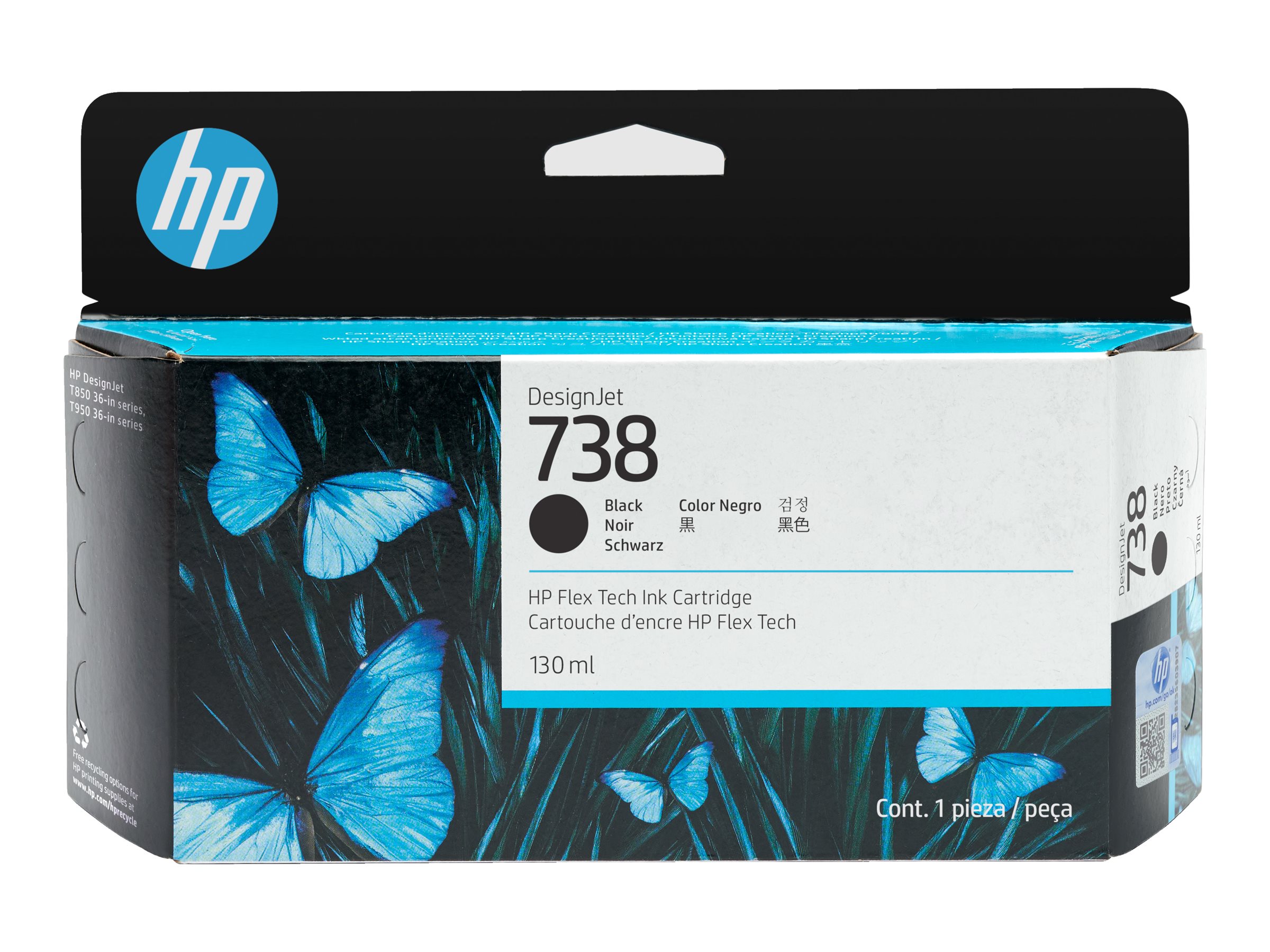 HP 738 130-ml Black DesignJet Ink Cartridge HP 738 130-ml Black DesignJet Ink Cartridge