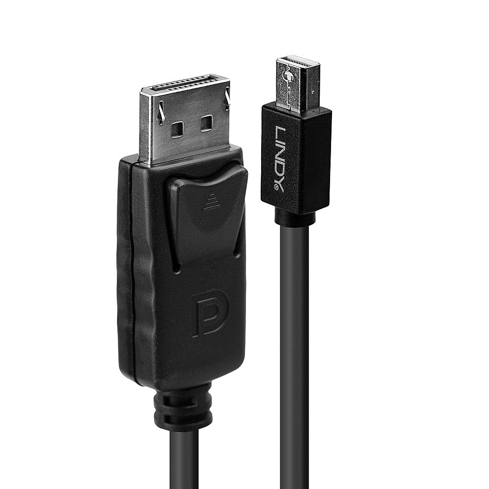 LINDY Mini DP zu DP Kabel, schwarz 2m MiniDisplayPort zu DisplayPort