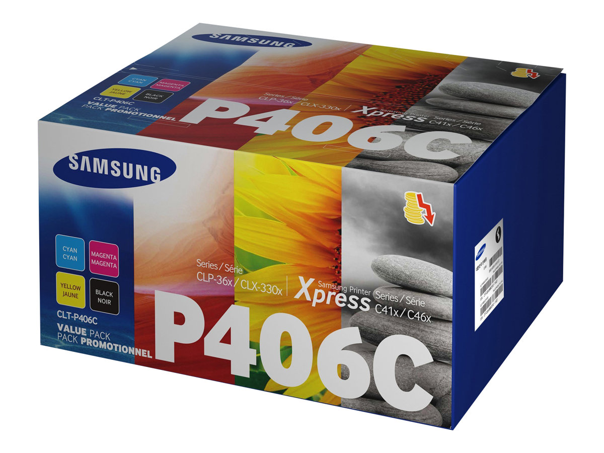 HP CLT-P406C (SU375A) schwarz, cyan, magenta, gelb Toner, 4er-Set HP CLT-P406C (SU375A) schwarz, cyan, magenta, gelb Toner, 4er-Set