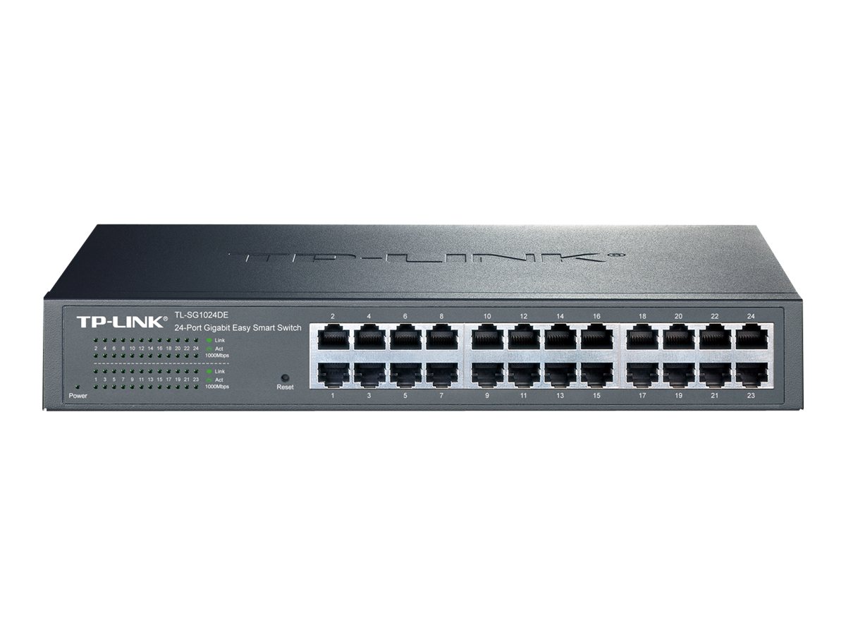 TP-LINK TL-SG1024DE 24-Port Gigabit Easy Smart Switch 24x 10/100/1000Mbps RJ45 MTU/Port/Tag-based VLAN QoS IGMP Snooping