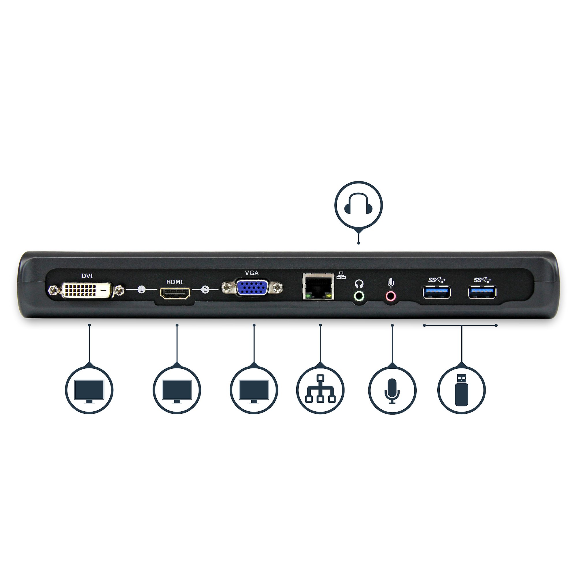 STARTECHCOM USB 30 Docking Station Dual Monitor HDMI DVI VGA Ethernet Audio Universal Docking Station USB 30 Dock